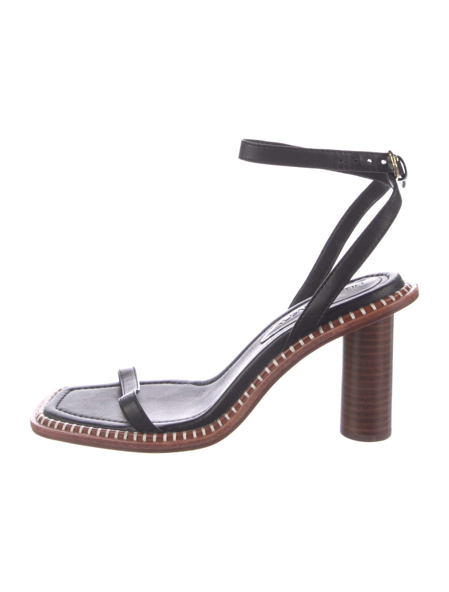 Ulla Johnson Leather Whipstitch Trim Slingback Sandals