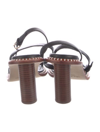 Ulla Johnson Leather Whipstitch Trim Slingback Sandals