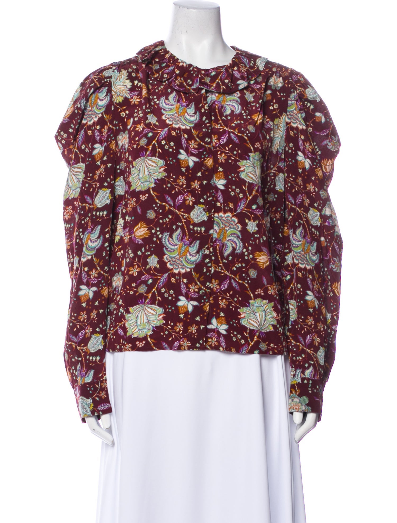 Ulla Johnson Silk Floral Print Blouse