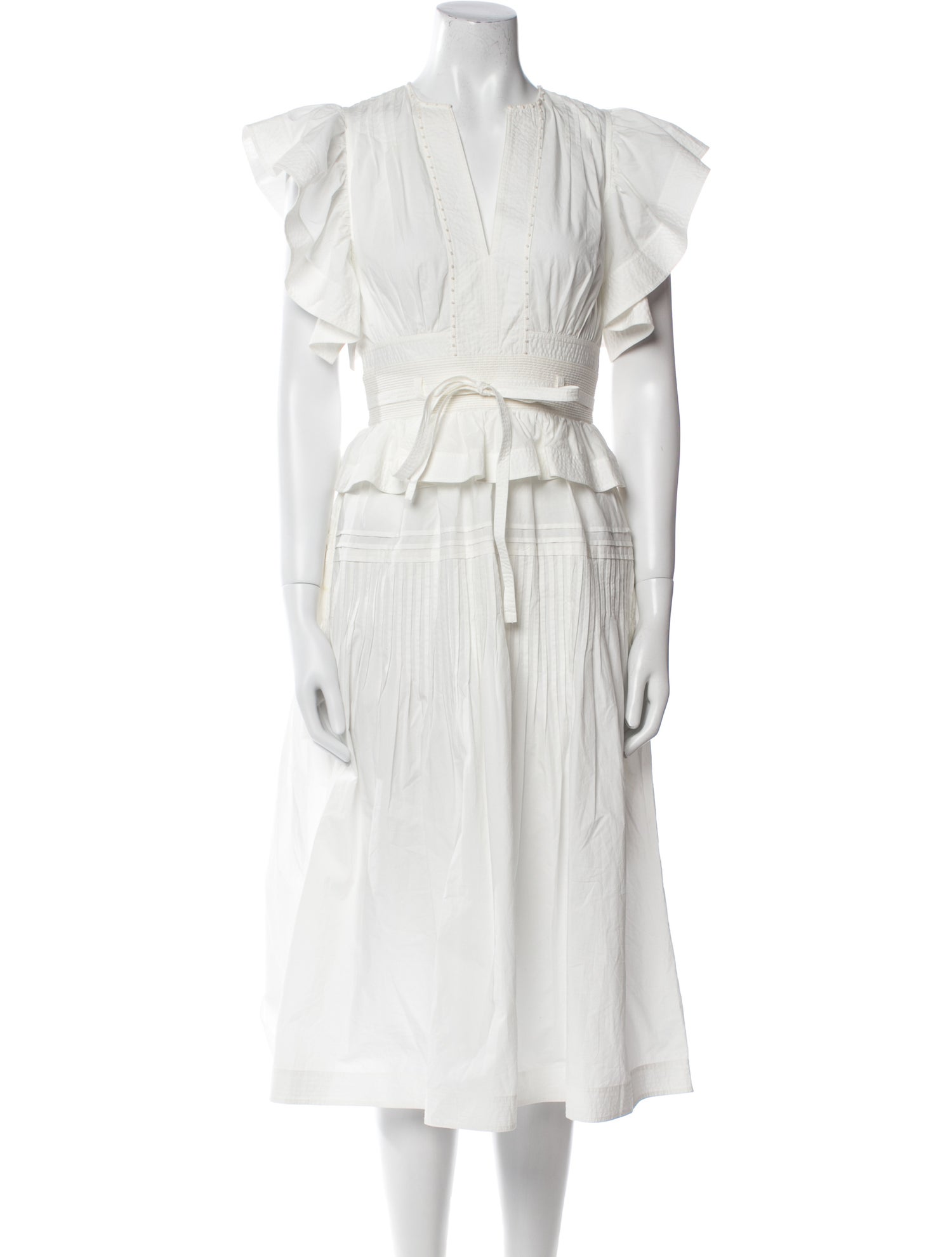 Ulla Johnson V-Neck Midi Length Dress