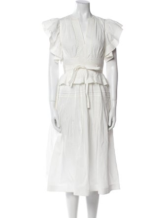 Ulla Johnson V-Neck Midi Length Dress