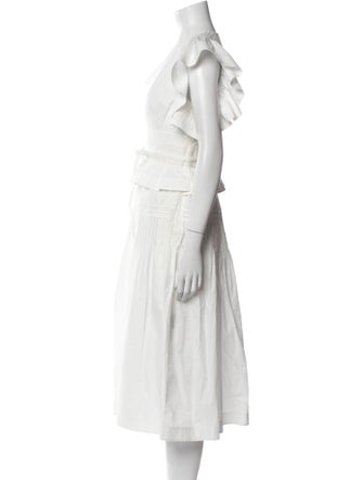 Ulla Johnson V-Neck Midi Length Dress