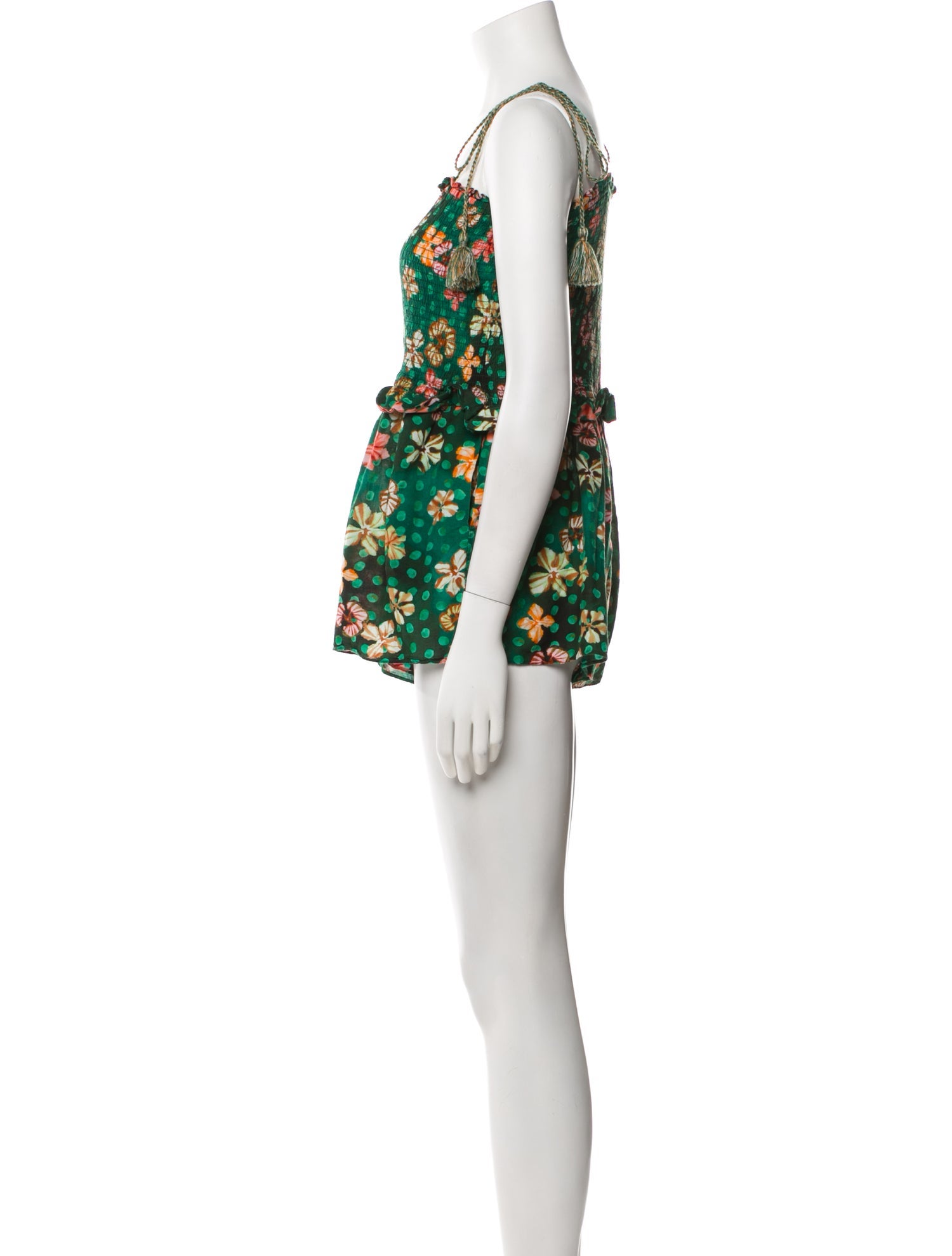 Ulla Johnson Floral Print Square Neckline Romper