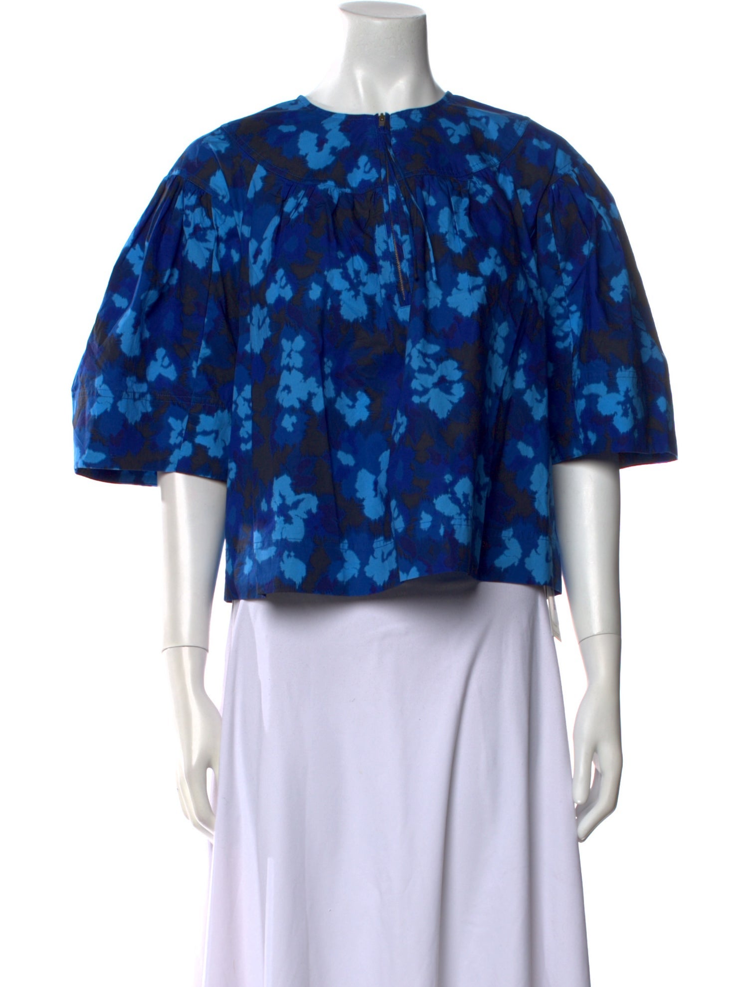 Ulla Johnson Floral Print Crew Neck Crop Top