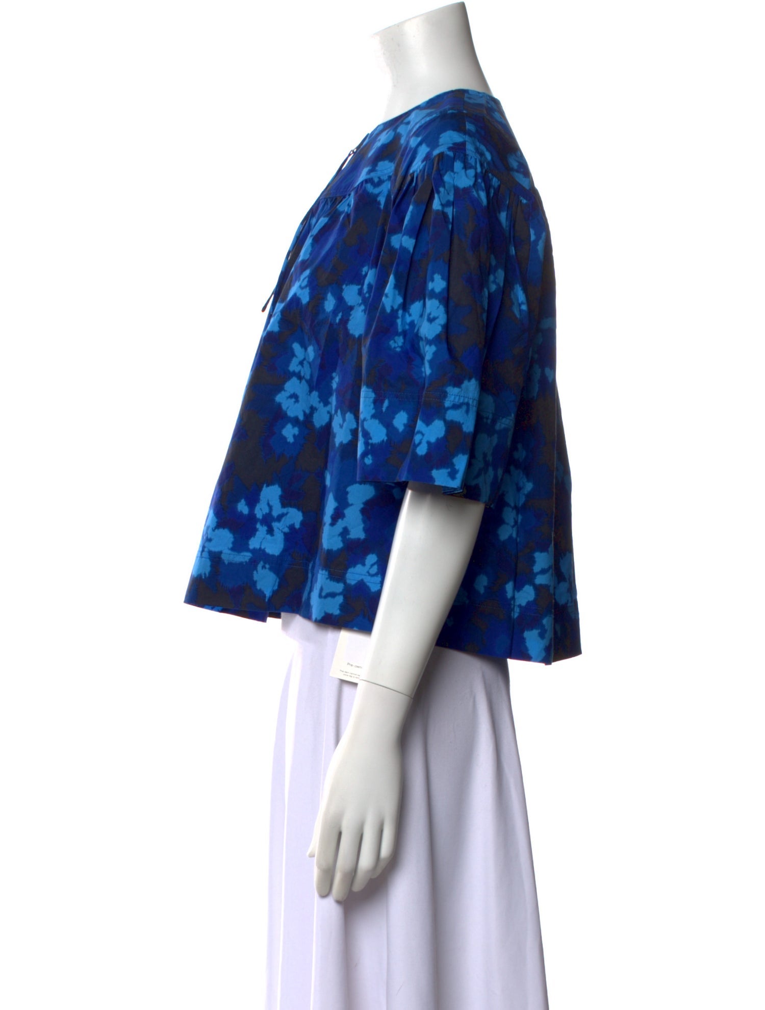 Ulla Johnson Floral Print Crew Neck Crop Top