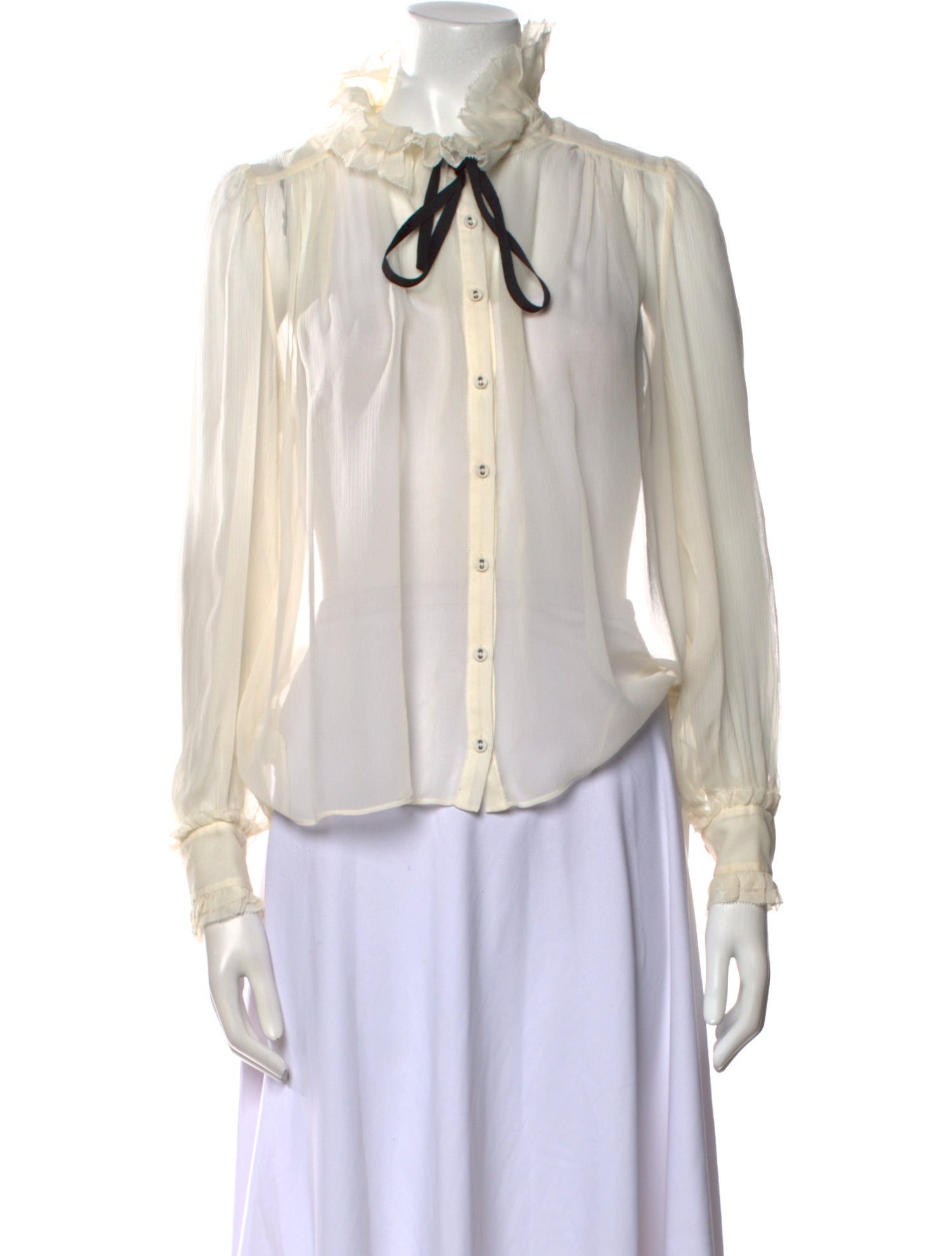 Ulla Johnson Silk Long Sleeve Button-Up Top