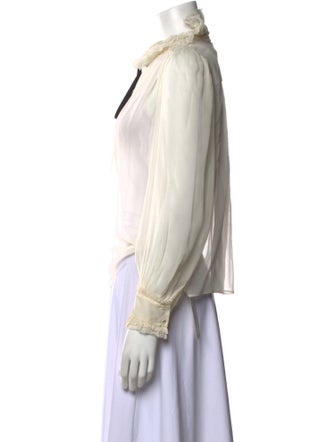 Ulla Johnson Silk Long Sleeve Button-Up Top