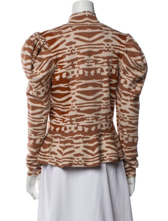 Ulla Johnson Wool Animal Print Blouse