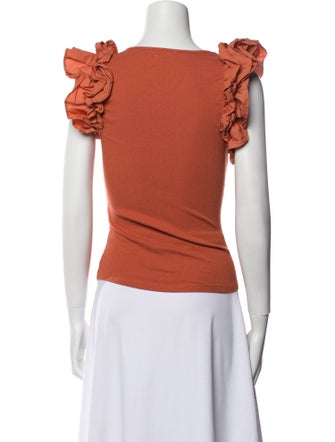 Ulla Johnson Scoop Neck Short Sleeve Top