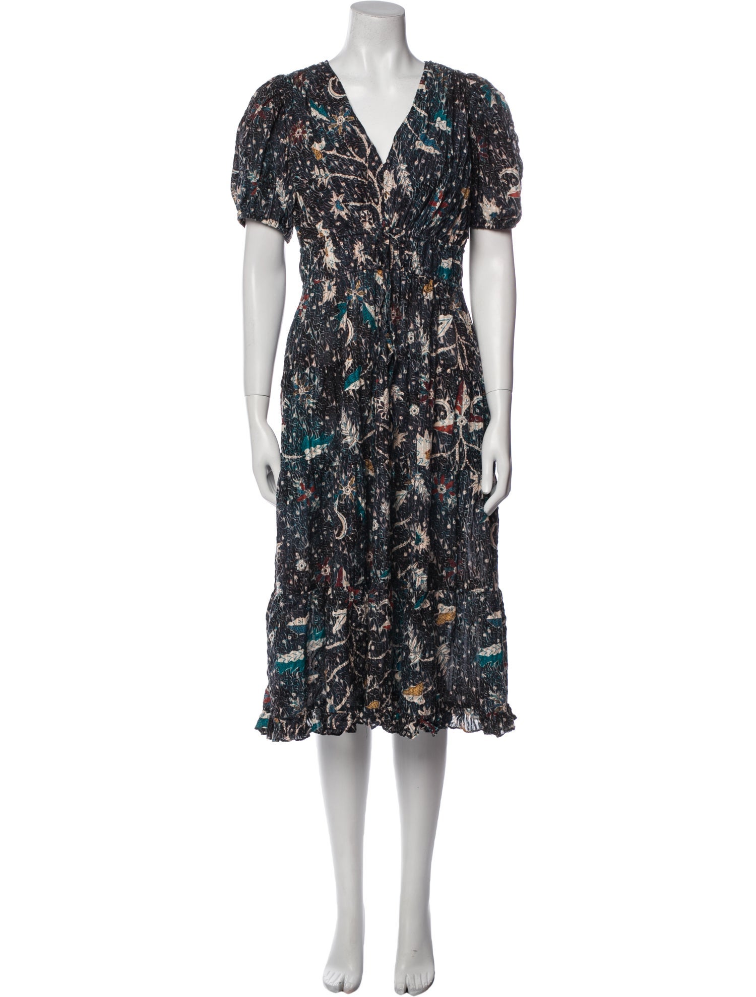 Ulla Johnson Floral Print Midi Length Dress