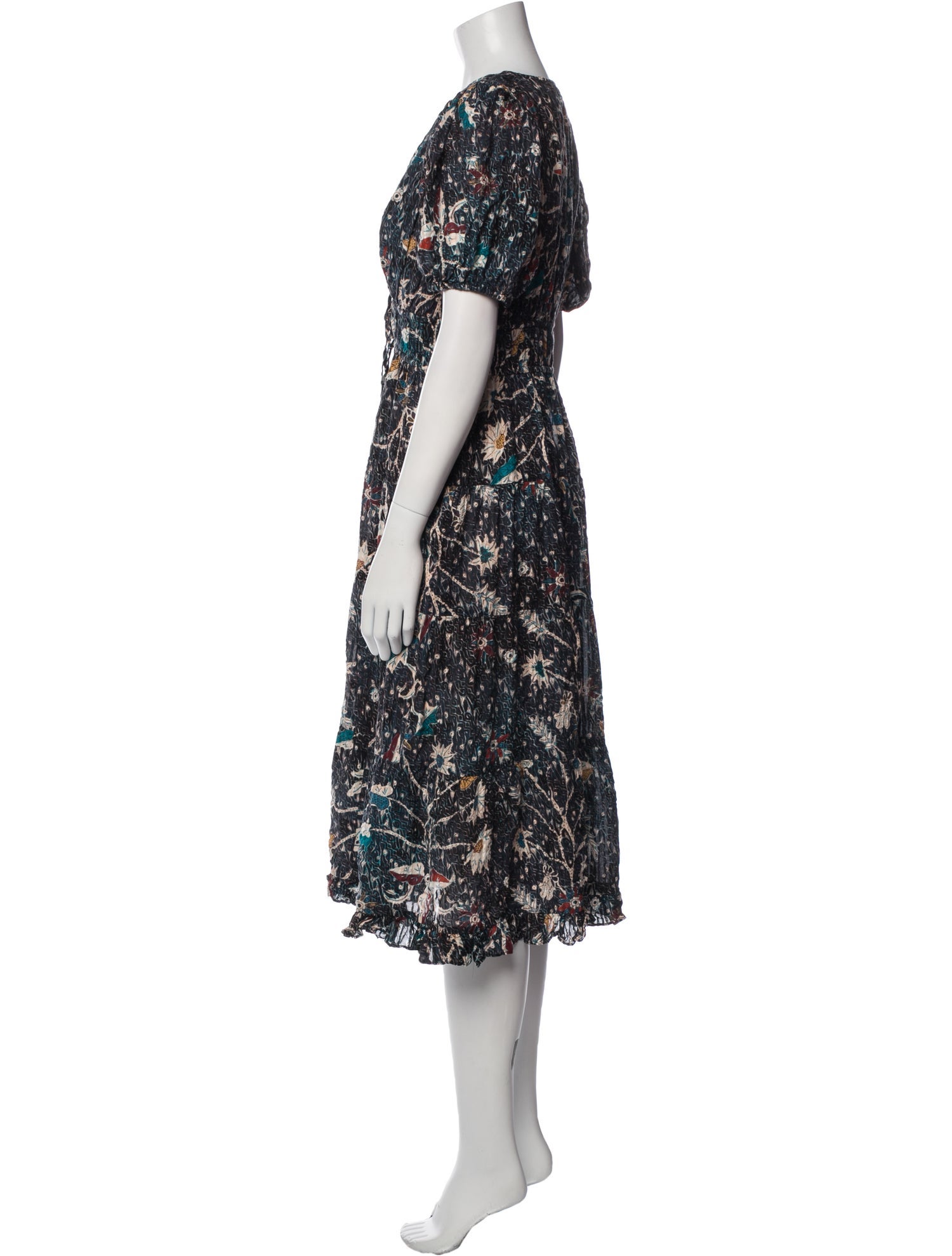 Ulla Johnson Floral Print Midi Length Dress