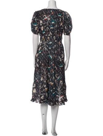 Ulla Johnson Floral Print Midi Length Dress
