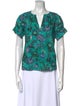 Ulla Johnson Floral Print V-Neck Blouse