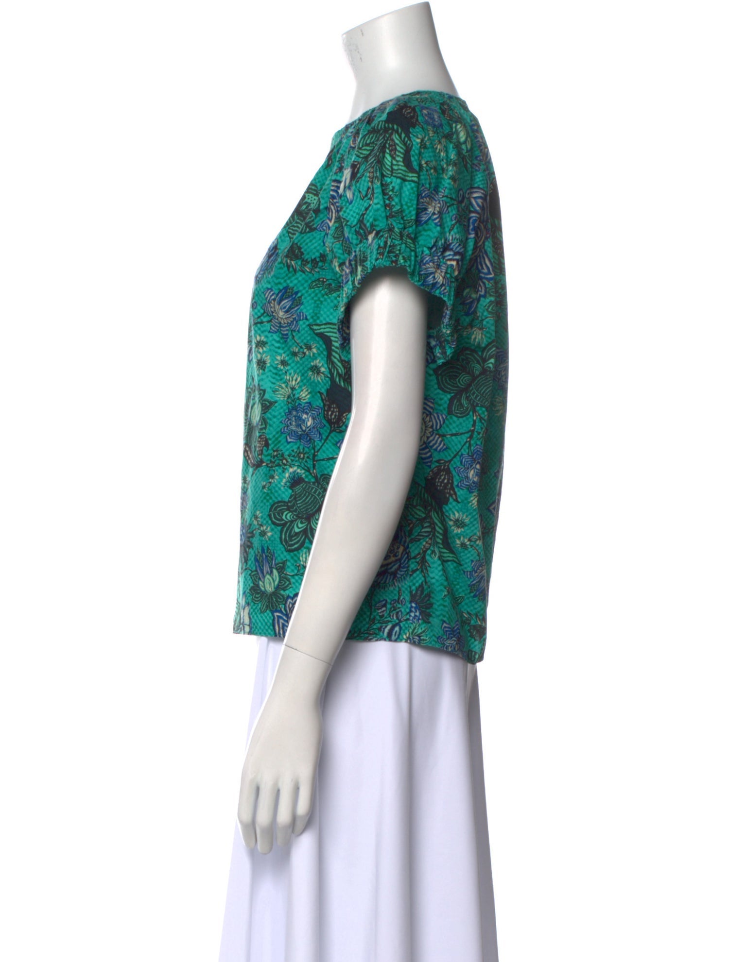 Ulla Johnson Floral Print V-Neck Blouse