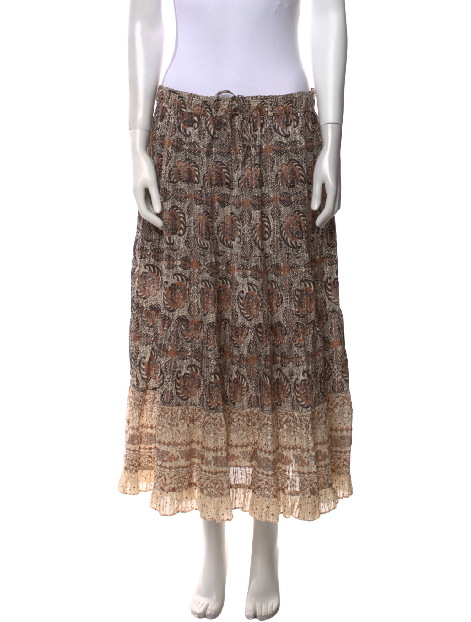 Ulla Johnson Floral Print Midi Length Skirt