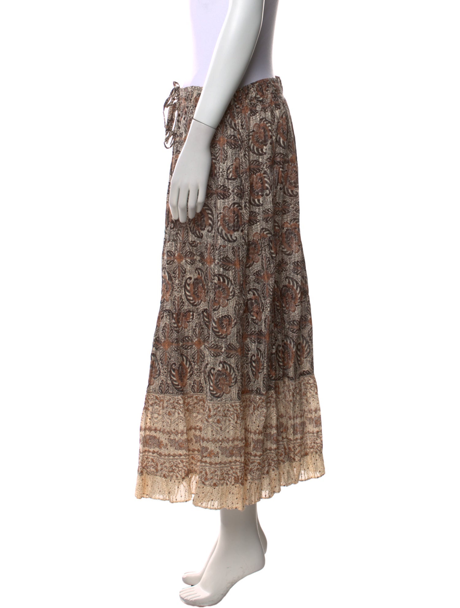 Ulla Johnson Floral Print Midi Length Skirt