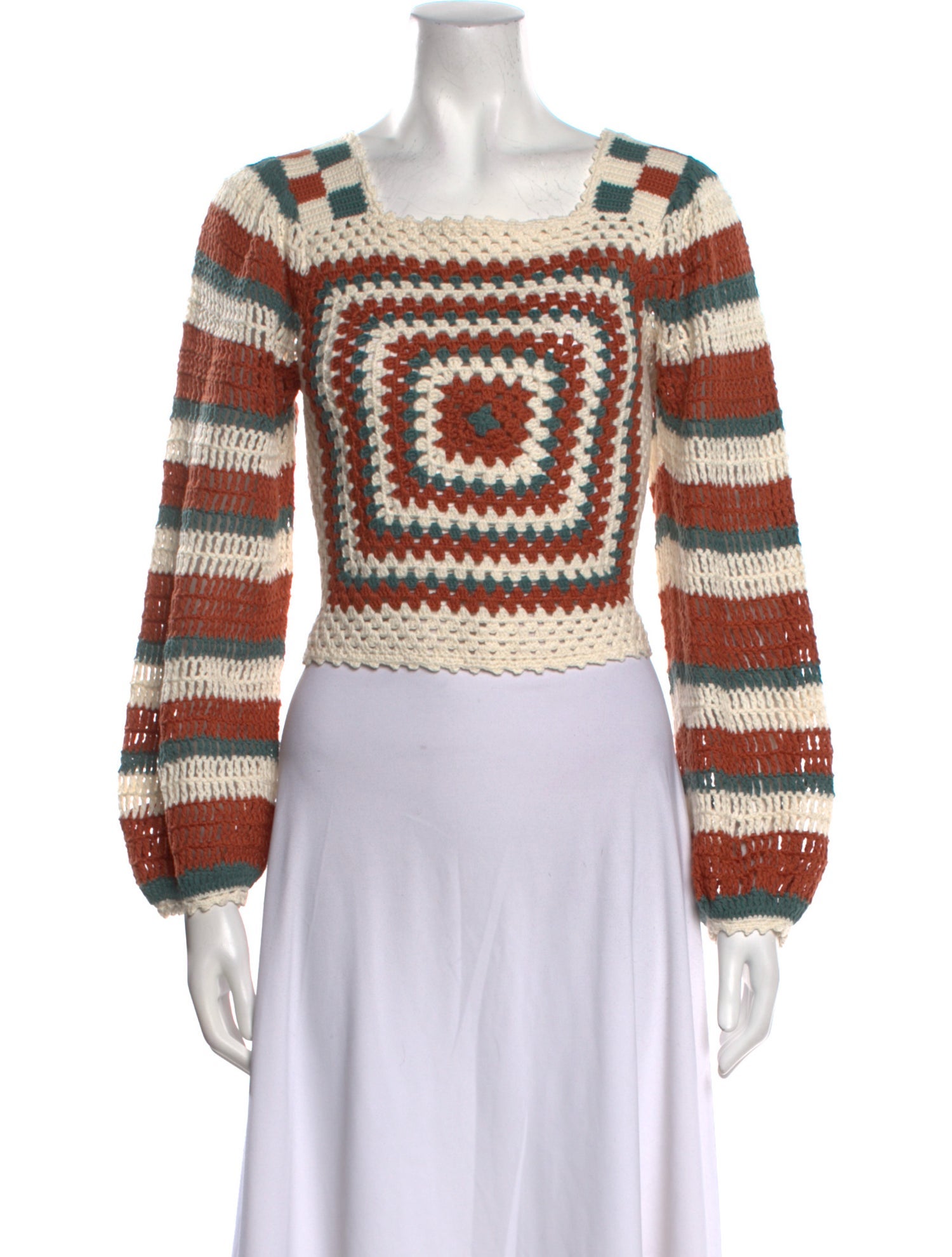 Ulla Johnson Striped Square Neckline Sweater