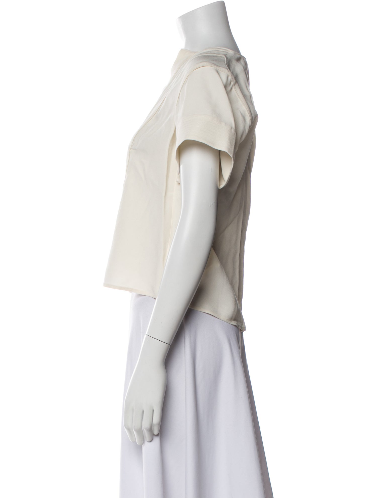 Ulla Johnson V-Neck Short Sleeve Crop Top