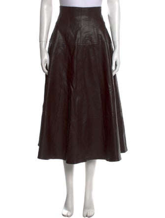 Ulla Johnson Lamb Leather Midi Length Skirt