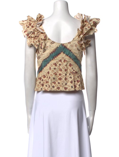 Ulla Johnson Printed V-Neck Crop Top