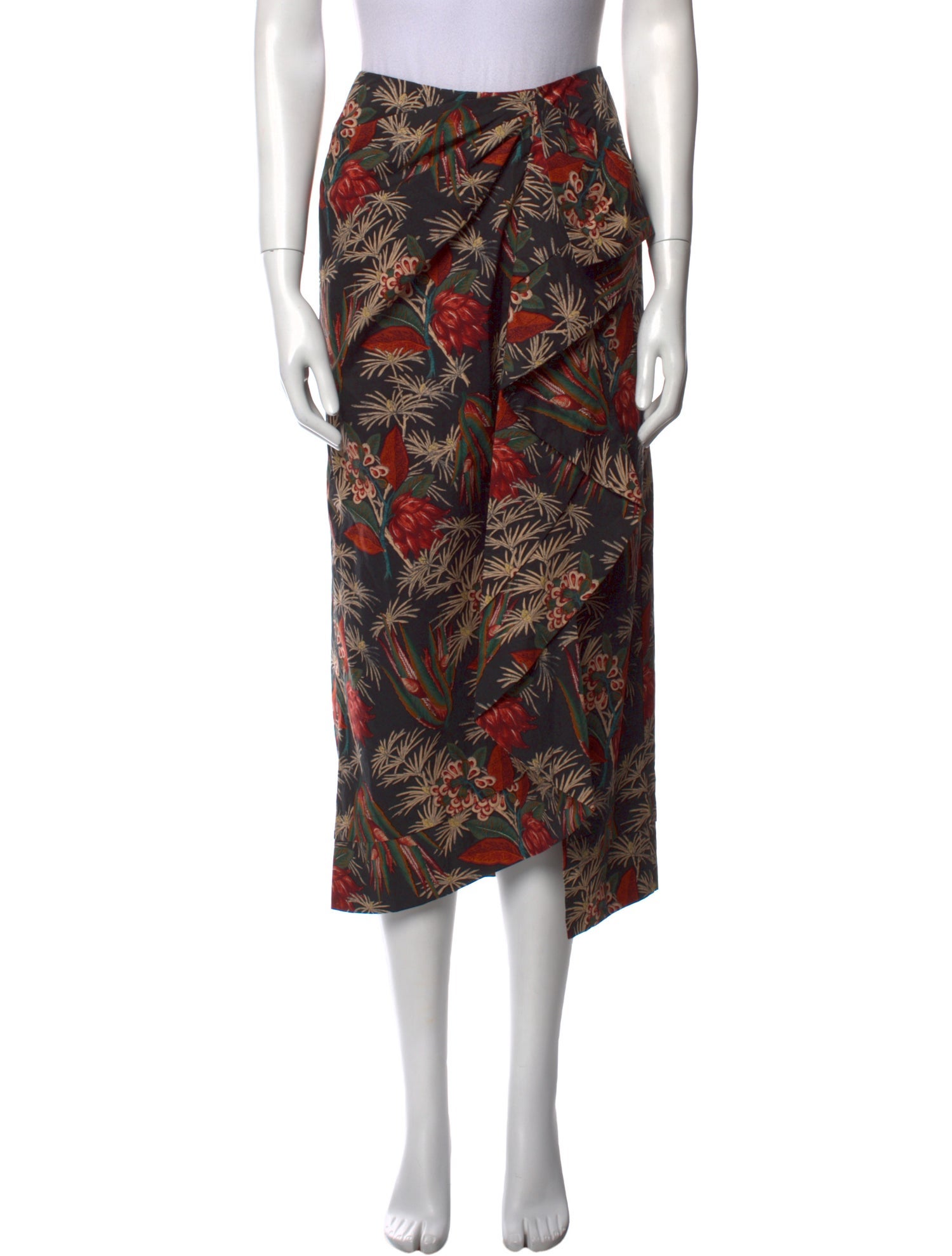 Ulla Johnson Floral Print Midi Length Skirt