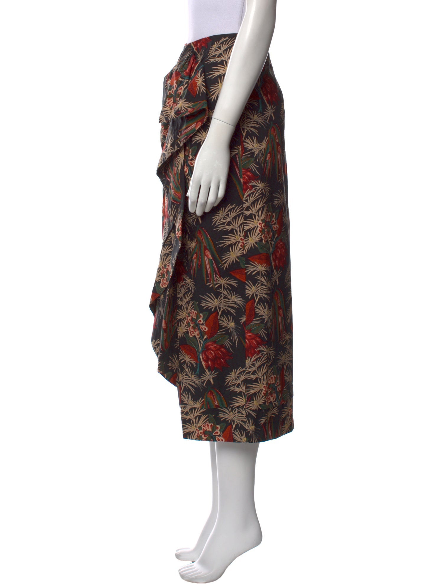 Ulla Johnson Floral Print Midi Length Skirt