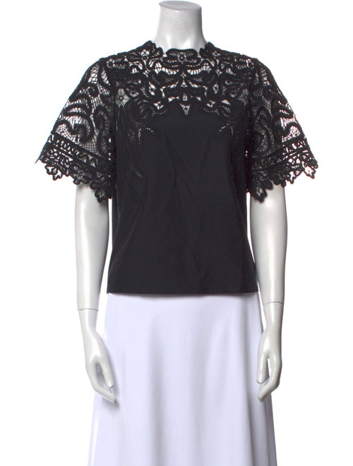 Ulla Johnson Lace Pattern Crew Neck Blouse