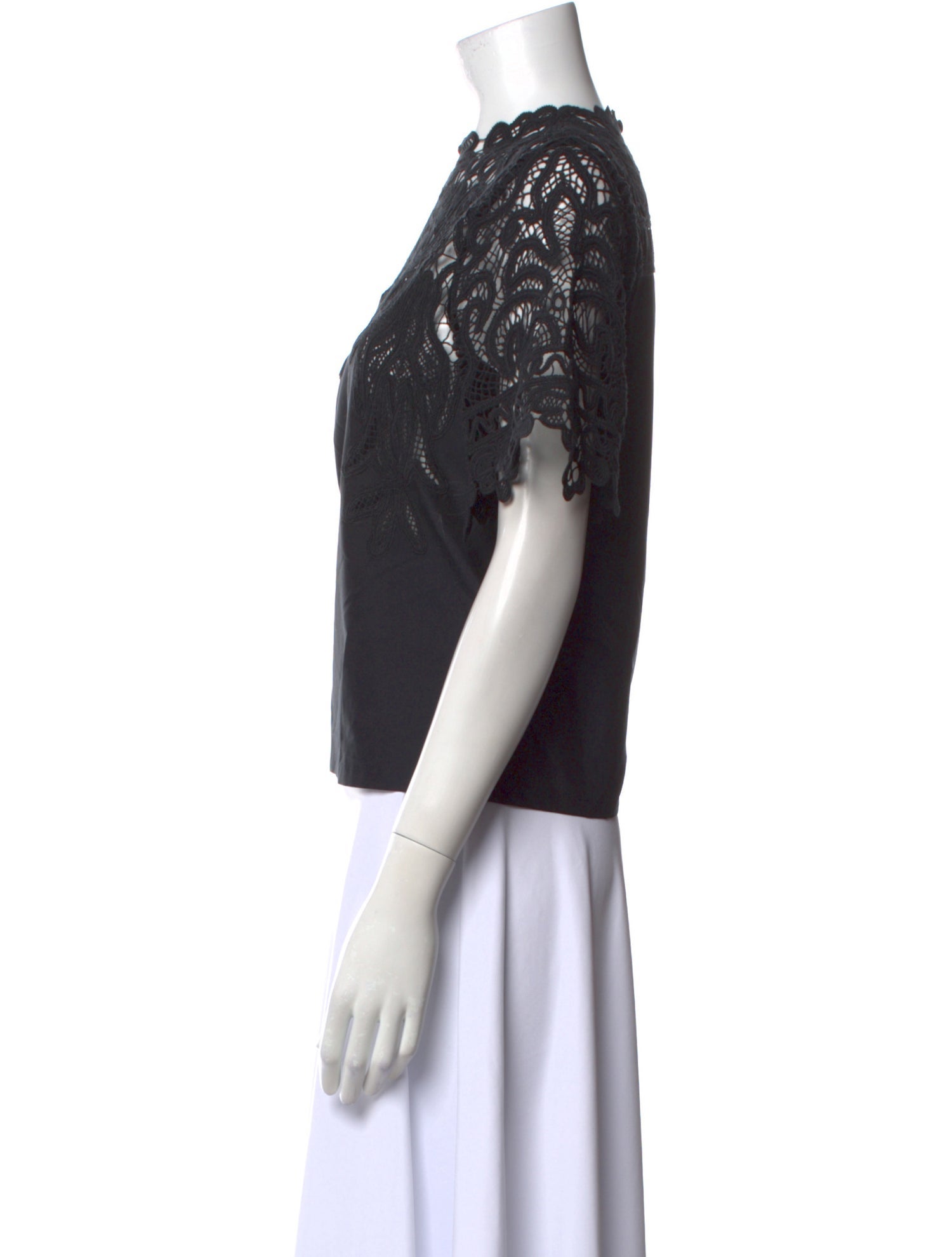 Ulla Johnson Lace Pattern Crew Neck Blouse