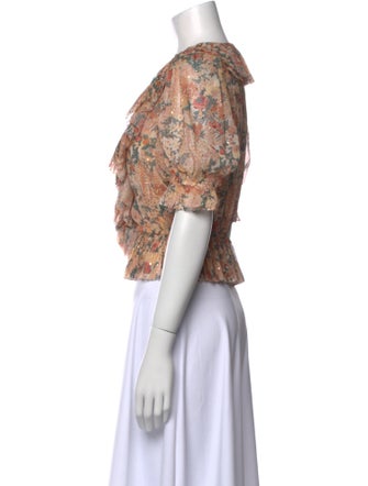 Ulla Johnson Silk Floral Print Crop Top