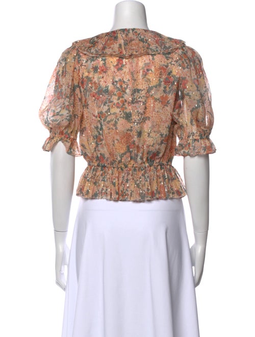 Ulla Johnson Silk Floral Print Crop Top