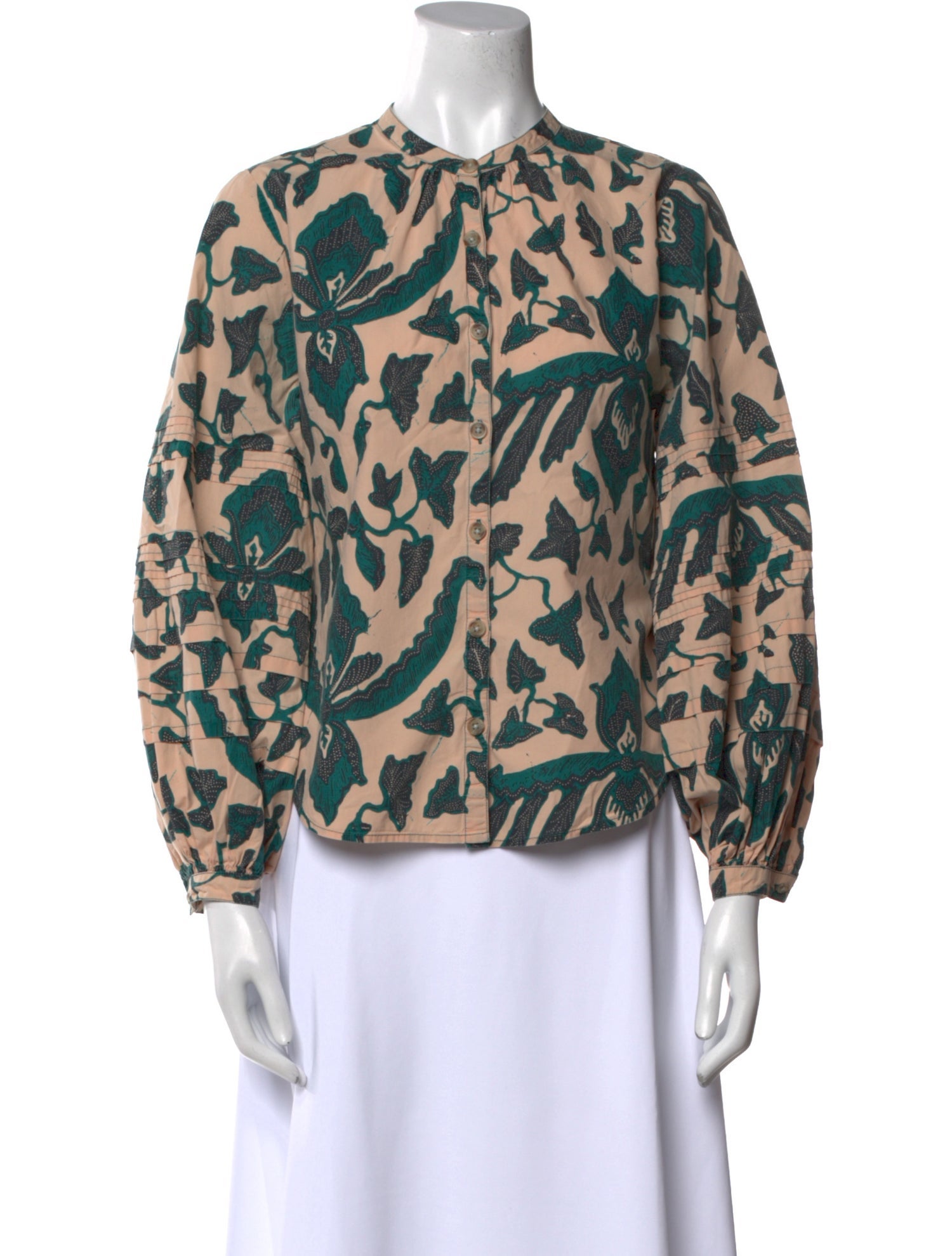 Ulla Johnson Floral Print Mock Neck Blouse