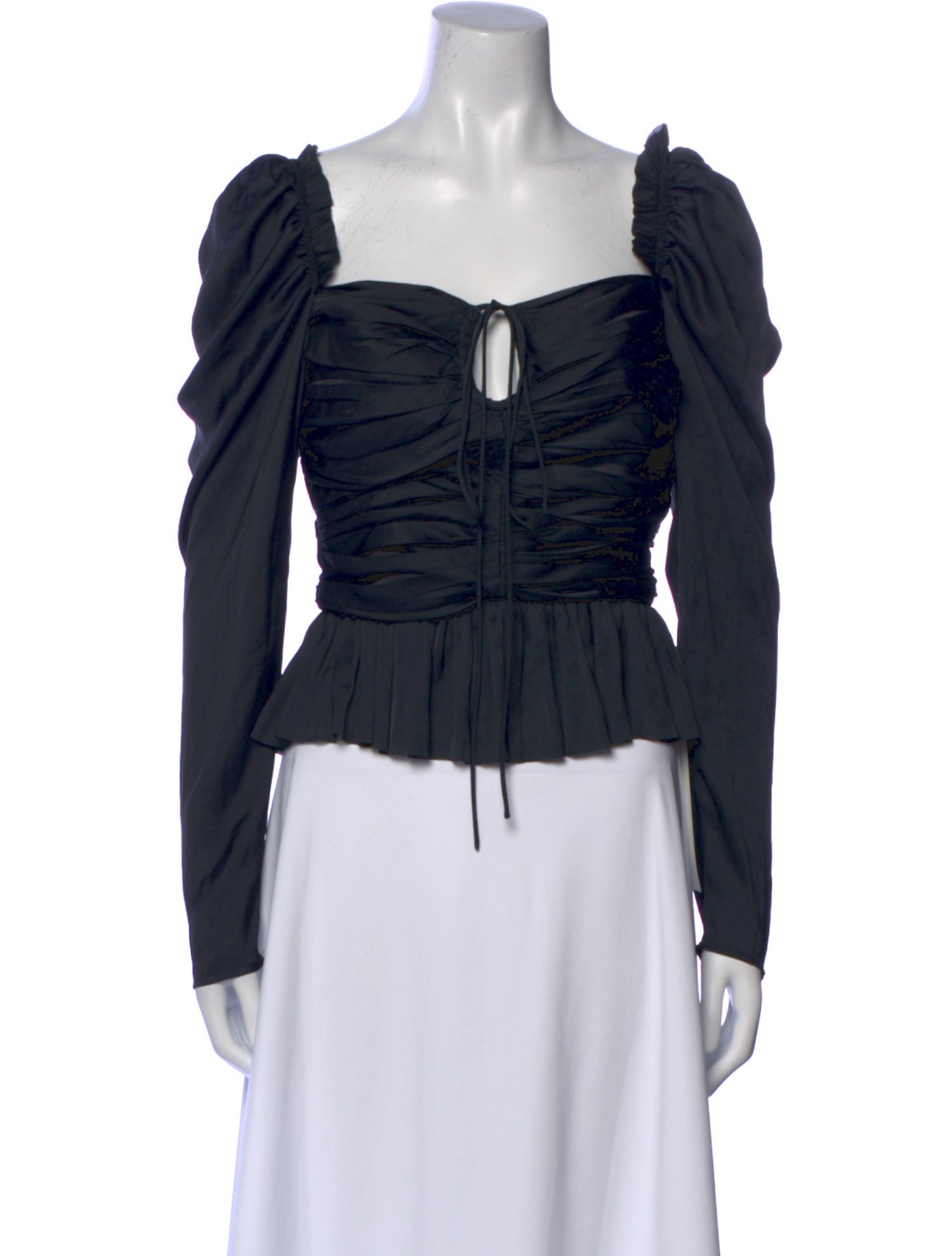 Ulla Johnson Square Neckline Long Sleeve Crop Top