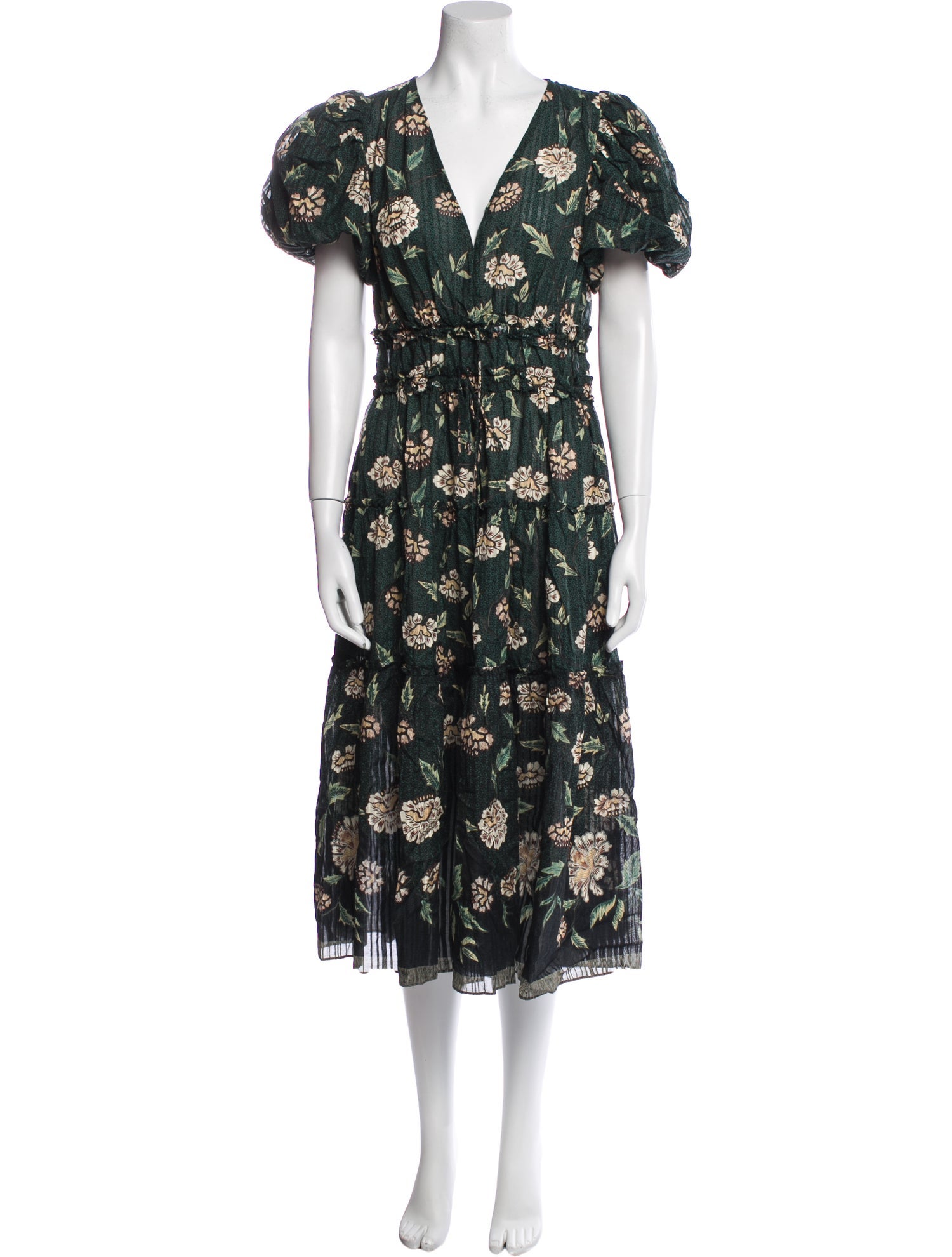 Ulla Johnson Floral Print Midi Length Dress