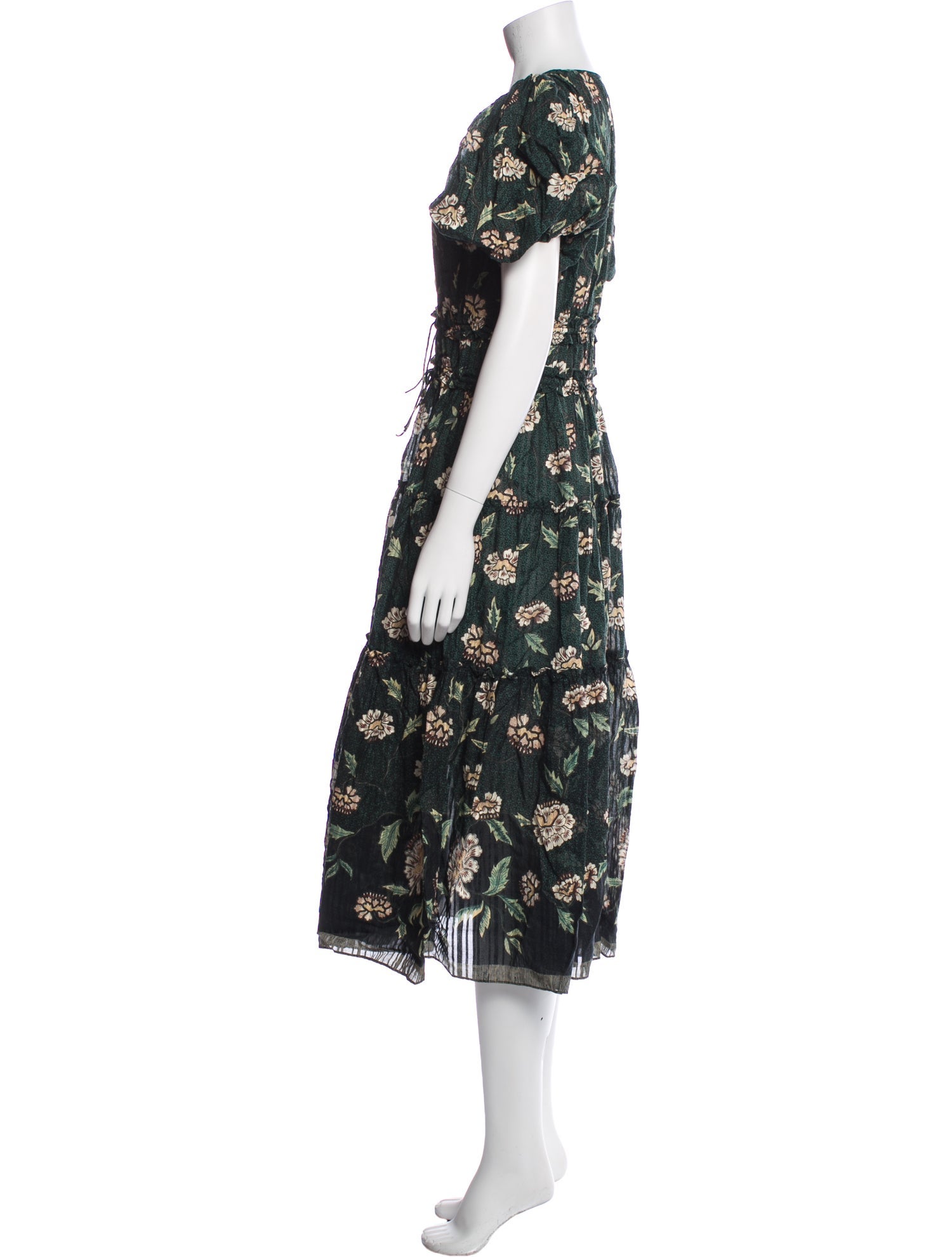 Ulla Johnson Floral Print Midi Length Dress