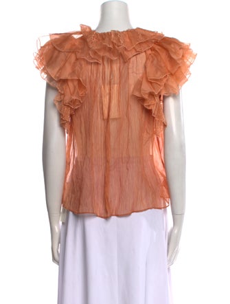 Ulla Johnson Silk Crew Neck Blouse