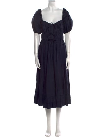 Ulla Johnson Square Neckline Midi Length Dress