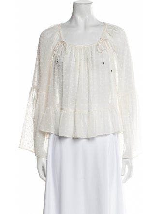 Ulla Johnson Silk Square Neckline Blouse