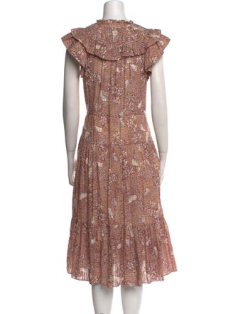 Ulla Johnson Floral Print Midi Length Dress