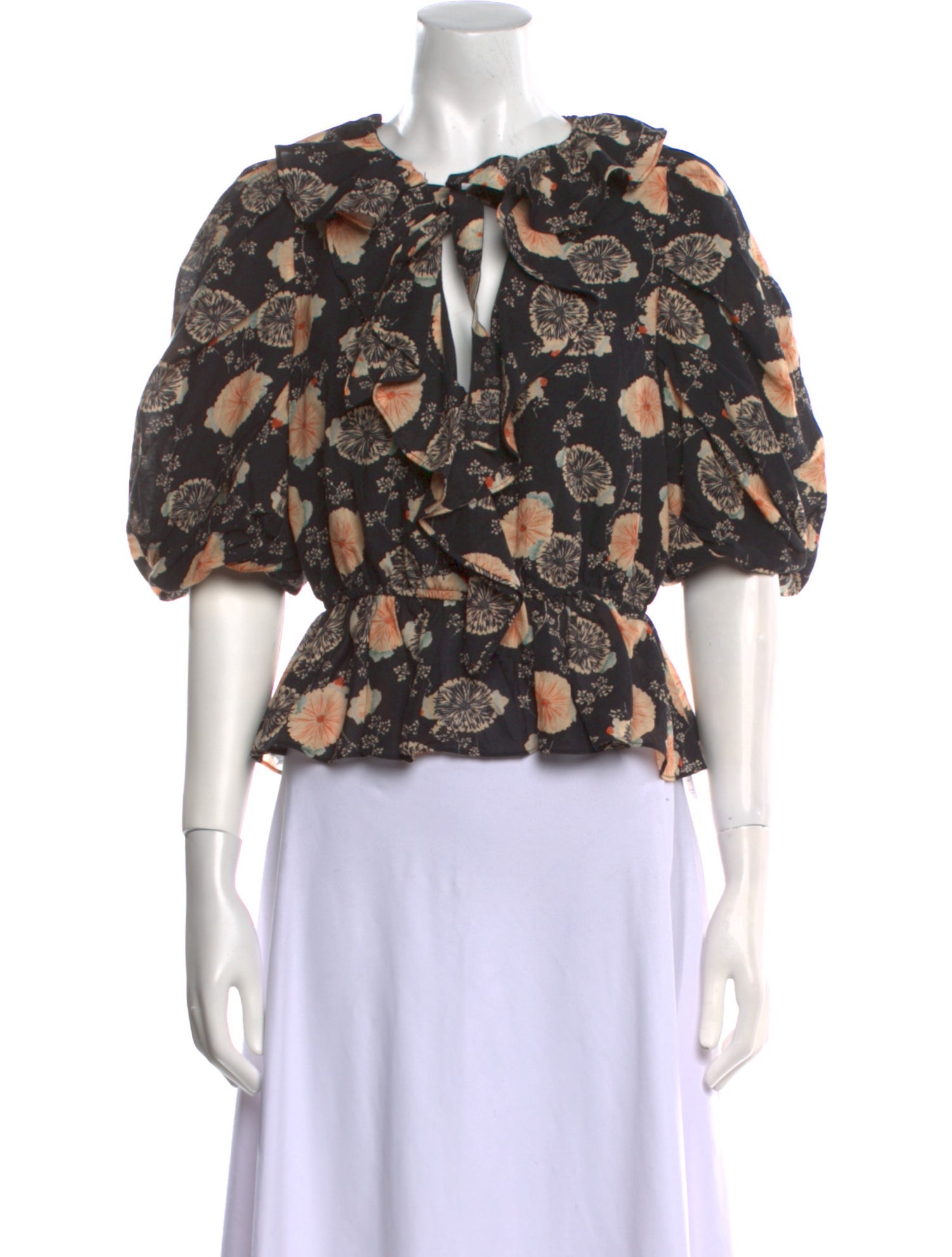 Ulla Johnson Floral Print V-Neck Blouse