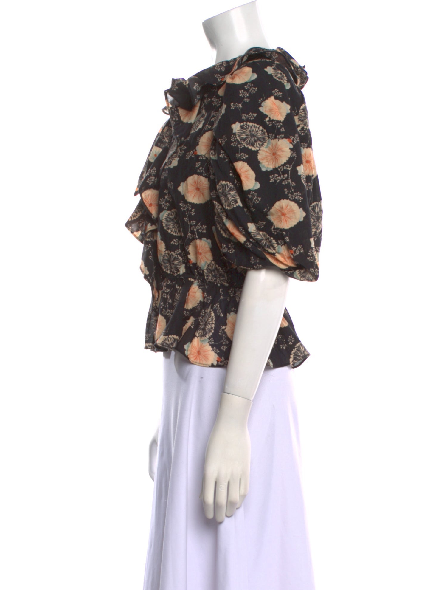 Ulla Johnson Floral Print V-Neck Blouse