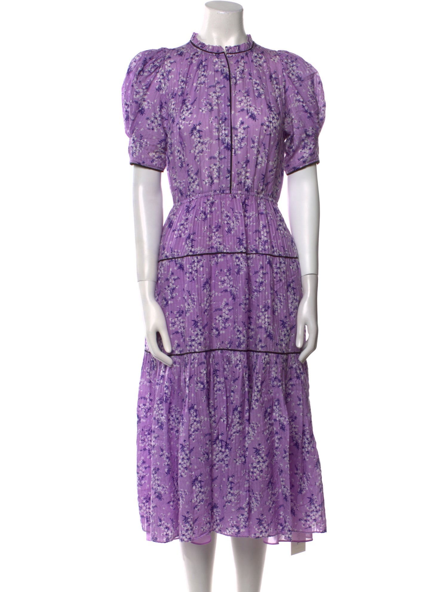 Ulla Johnson Floral Print Midi Length Dress