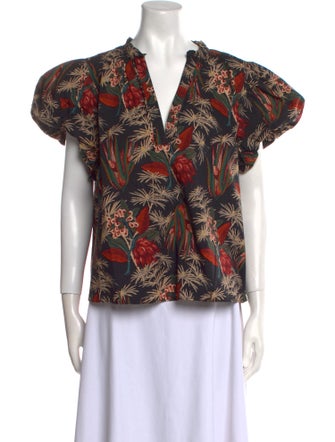 Ulla Johnson Printed V-Neck Blouse