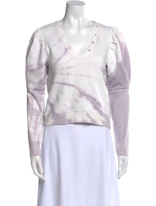 Ulla Johnson Tie-Dye Print V-Neck Top