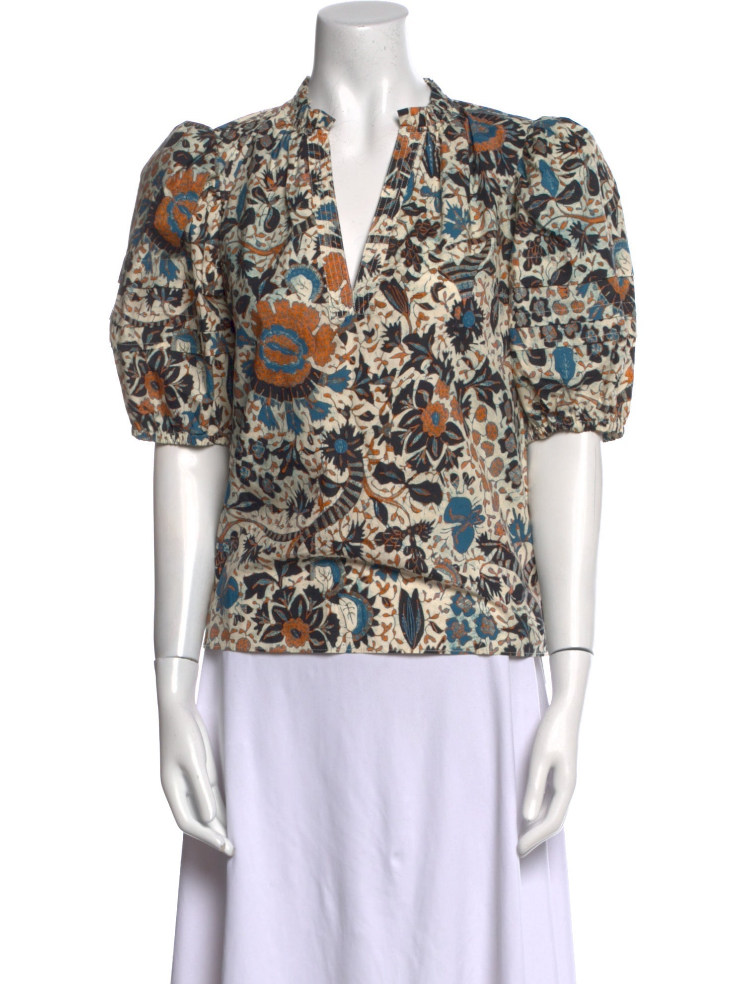 Ulla Johnson Printed V-Neck Blouse