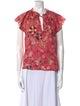 Ulla Johnson Floral Print V-Neck Top