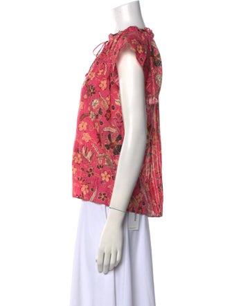 Ulla Johnson Floral Print V-Neck Top