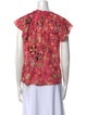 Ulla Johnson Floral Print V-Neck Top