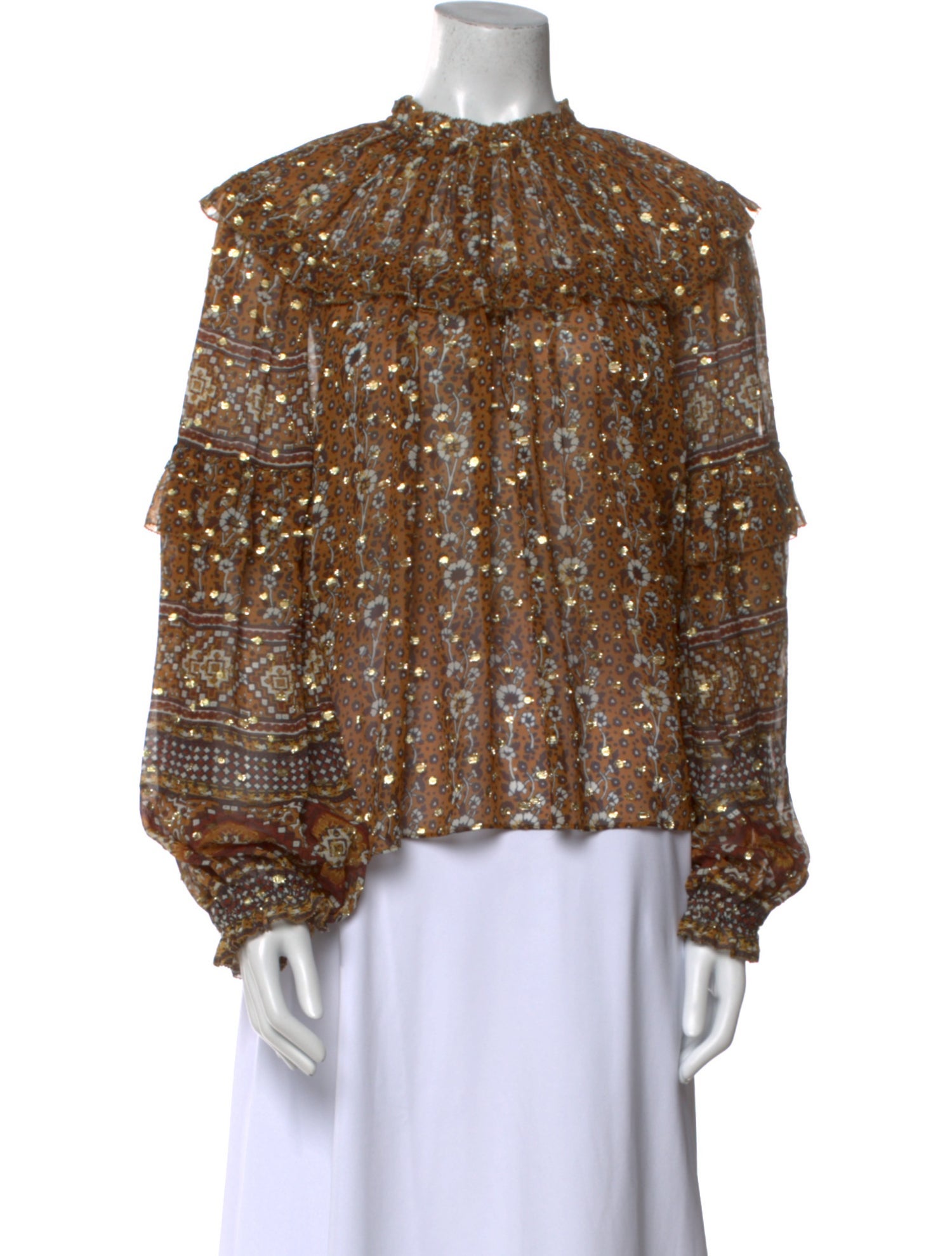 Ulla Johnson Silk Floral Print Blouse