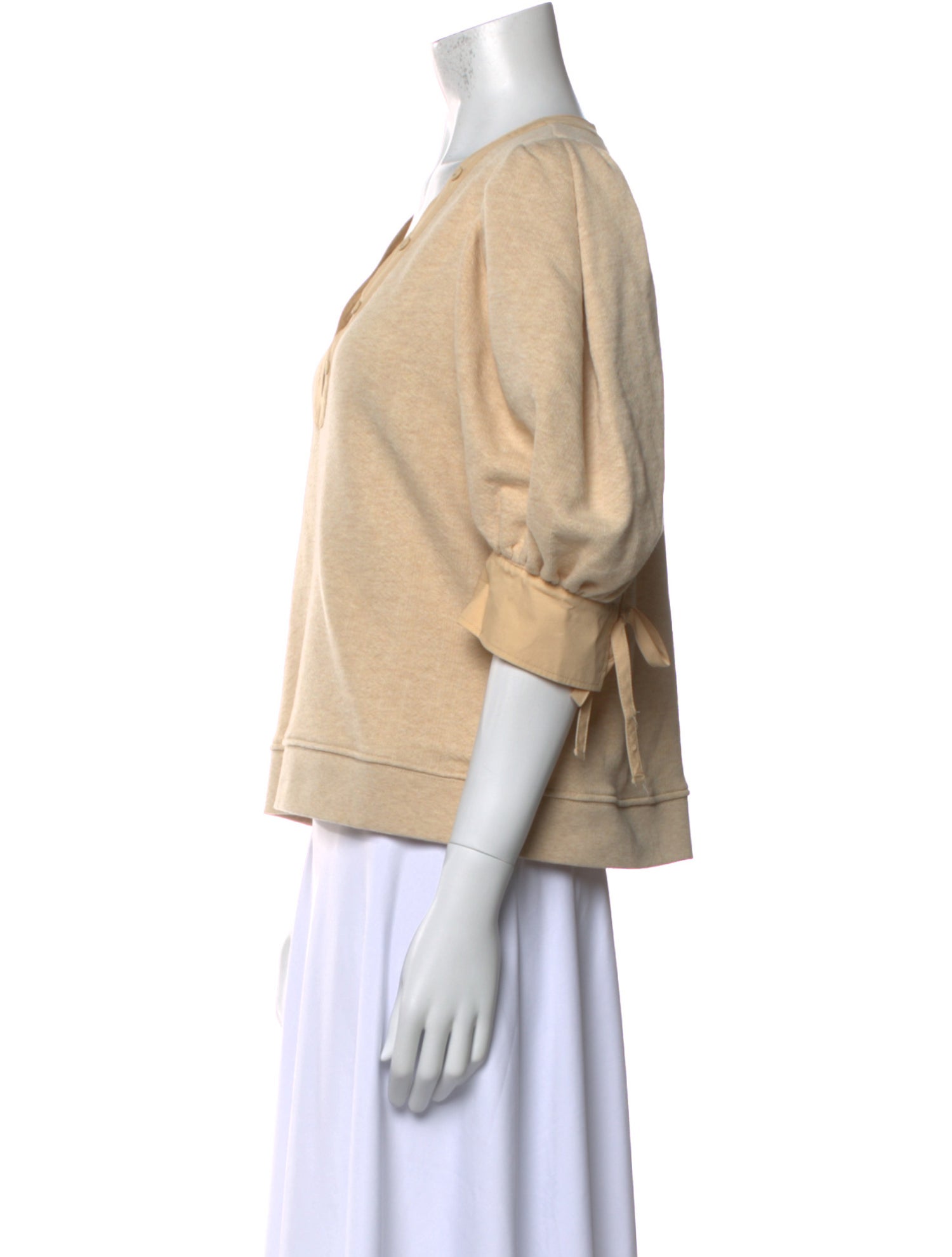 Ulla Johnson V-Neck Short Sleeve Sweatshirt