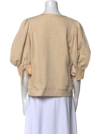 Ulla Johnson V-Neck Short Sleeve Sweatshirt